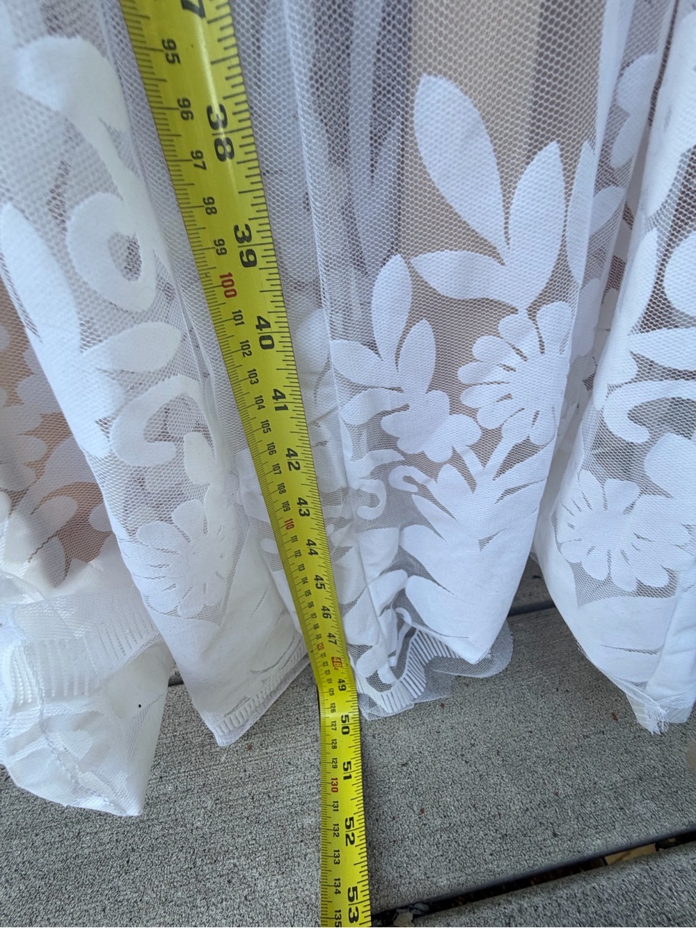 Luxxel Sheer White Floral Lace Maxi with Deep V - Picture 9 of 11